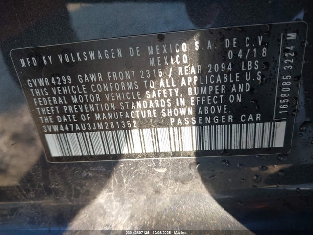 2018 VOLKSWAGEN GOLF GTI 3VW447AU3JM281352 Photo 8