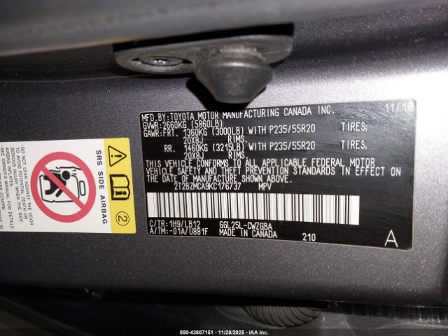 2019 LEXUS RX 350 2T2BZMCA9KC176737 Photo 8