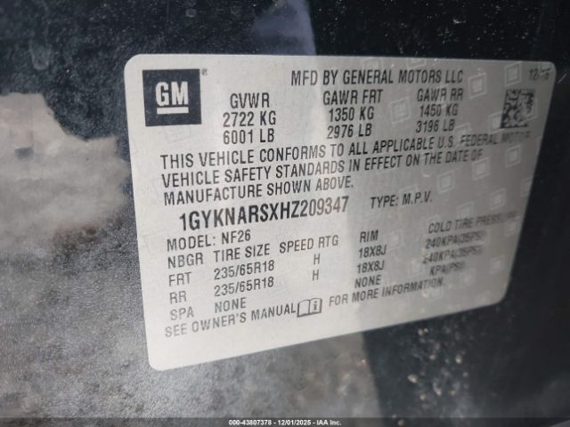 2017 CADILLAC XT5 1GYKNARSXHZ209347 Photo 8