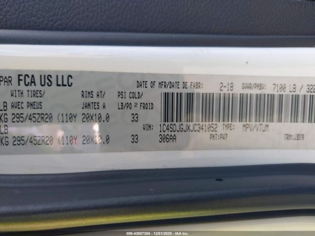 2018 DODGE DURANGO 1C4SDJGJXJC341052 Photo 8