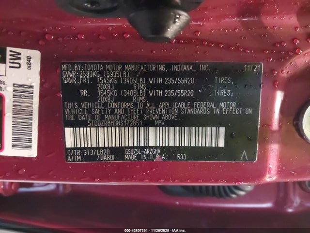 2022 TOYOTA HIGHLANDER 5TDDZRBH3NS172851 Photo 8