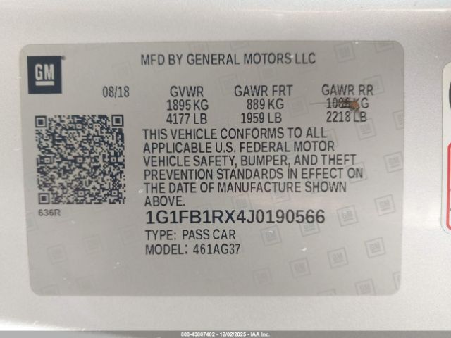 2018 CHEVROLET CAMARO 1G1FB1RX4J0190566 Photo 8