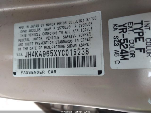 2000 ACURA RL JH4KA965XYC015238 Photo 8