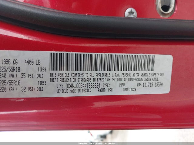 2019 JEEP COMPASS 3C4NJCCB4KT662624 Photo 8