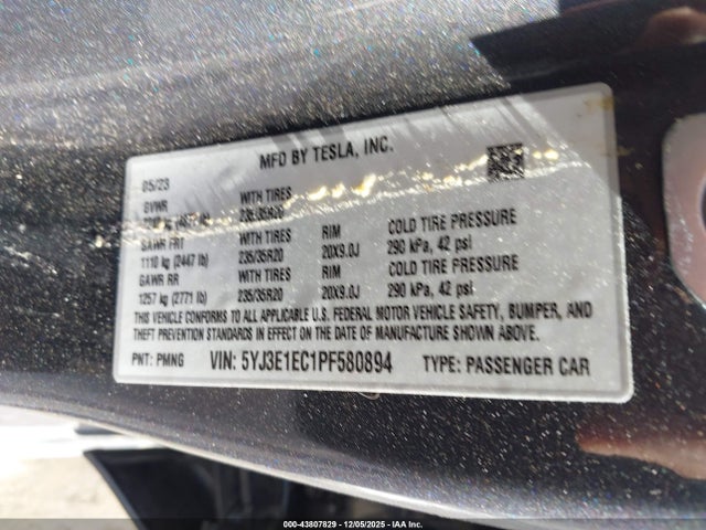 2023 TESLA MODEL 3 5YJ3E1EC1PF580894 Photo 8