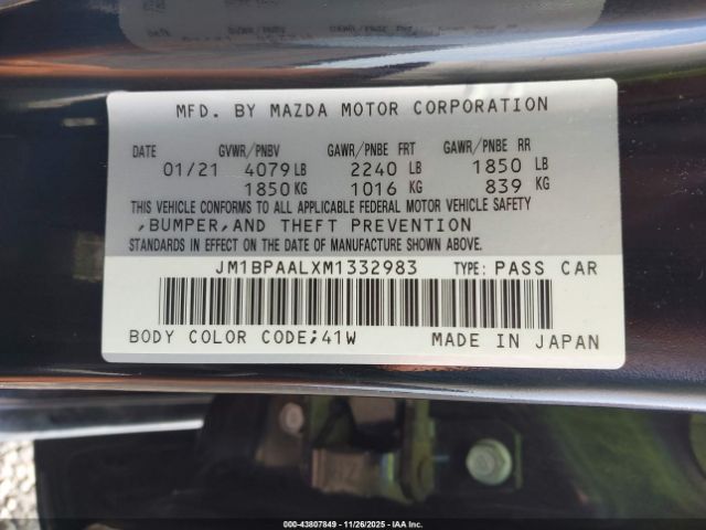 2021 MAZDA MAZDA3 JM1BPAALXM1332983 Photo 8