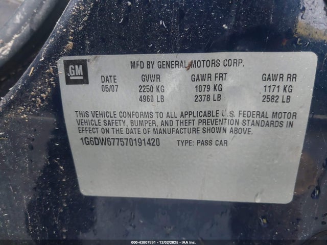 2007 CADILLAC STS 1G6DW677570191420 Photo 8