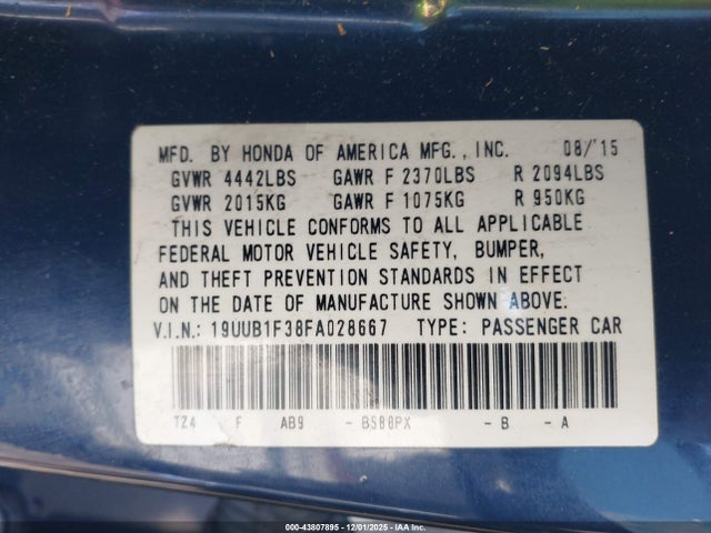 Acura TLX 2015 19UUB1F38FA028667 Image 9