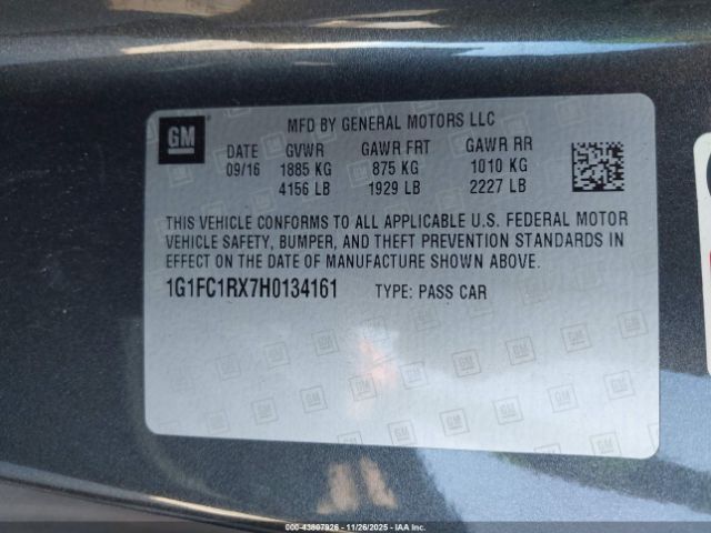 2017 CHEVROLET CAMARO 1G1FC1RX7H0134161 Photo 8