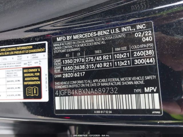 2022 MERCEDES-BENZ GLE 350 4JGFB4KBXNA689732 Photo 8