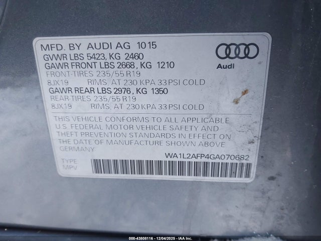2016 AUDI Q5 WA1L2AFP4GA070682 Photo 8