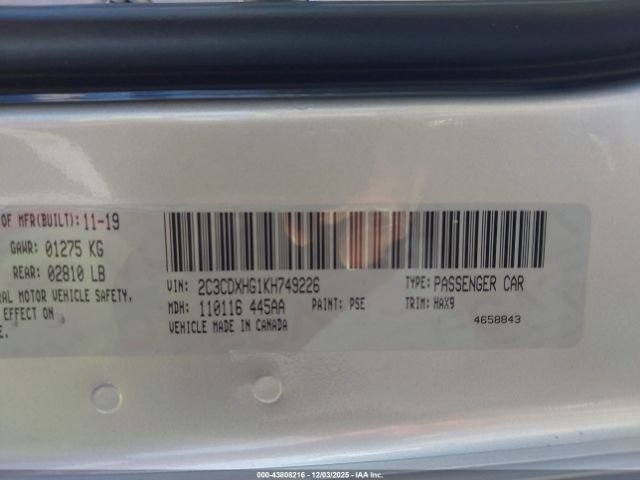 2019 DODGE CHARGER 2C3CDXHG1KH749226 Photo 8