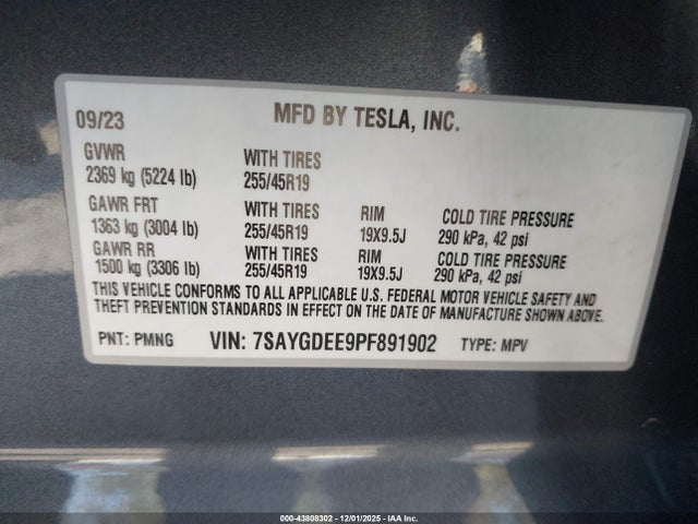 2023 TESLA MODEL Y 7SAYGDEE9PF891902 Photo 8
