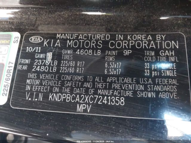 2012 KIA SPORTAGE KNDPBCA2XC7241358 Photo 8