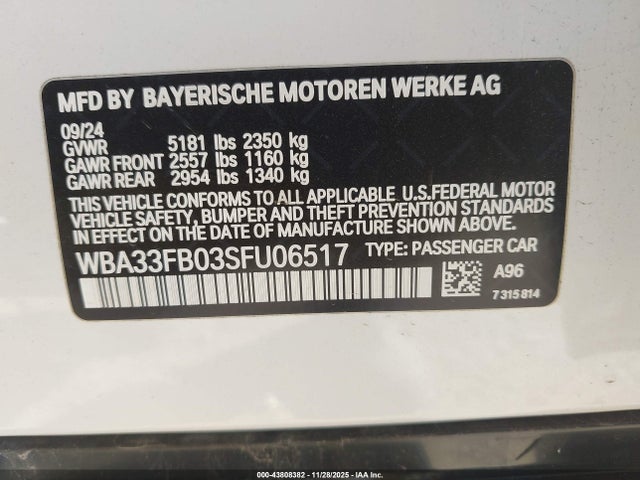 BMW 430i Gran Coupe Xdrive 2025 WBA33FB03SFU06517 Image 9