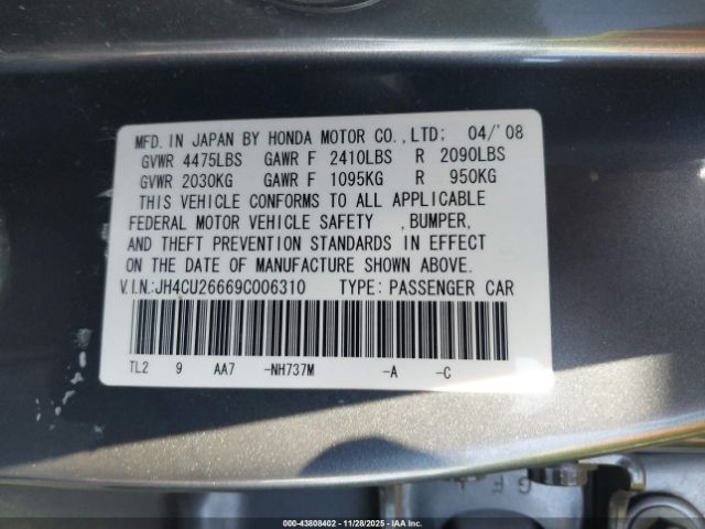 2009 ACURA TSX JH4CU26669C006310 Photo 8