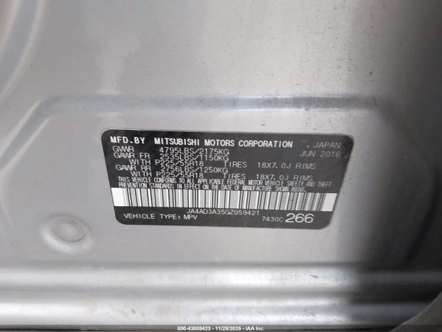 2016 MITSUBISHI OUTLANDER JA4AD3A35GZ059421 Photo 8