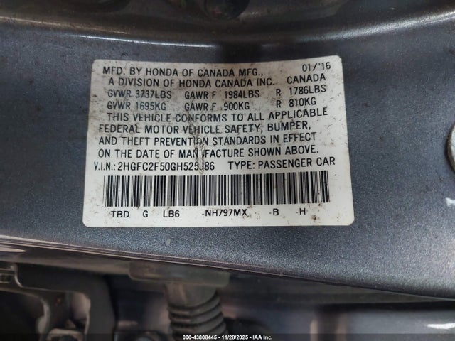 Honda Civic 2016 2HGFC2F50GH525986 Image 21