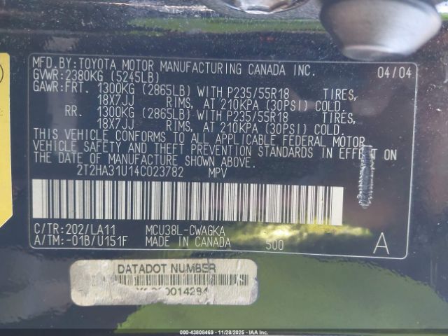 2004 LEXUS RX 330 2T2HA31U14C023782 Photo 8