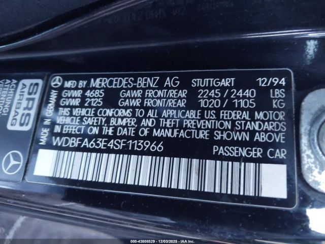 1995 MERCEDES-BENZ SL WDBFA63E4SF113966 Photo 8