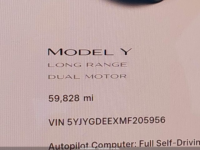 2021 TESLA MODEL Y 5YJYGDEEXMF205956 Photo 6