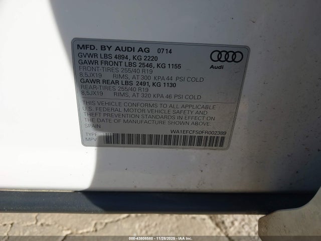 2015 AUDI Q3 WA1EFCFS0FR002389 Photo 8