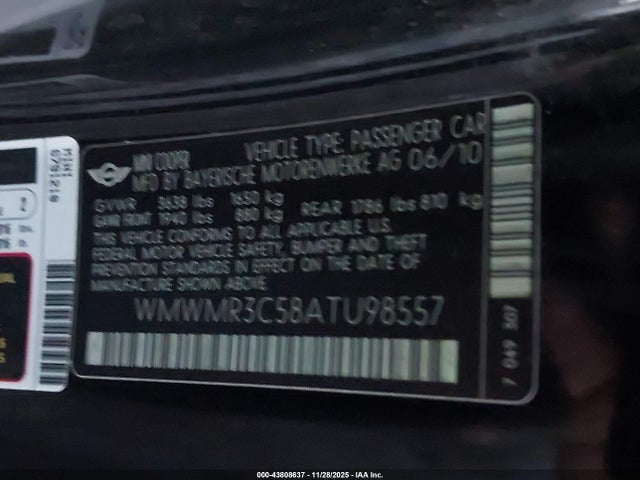 2010 MINI COOPER WMWMR3C58ATU98557 Photo 8