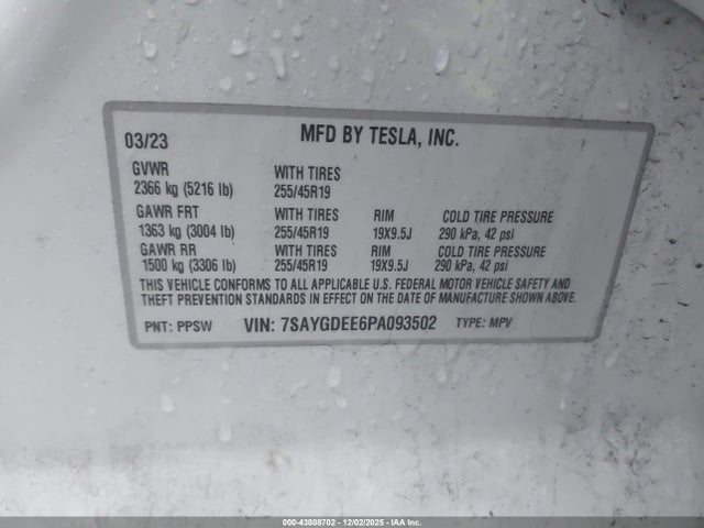 2023 TESLA MODEL Y 7SAYGDEE6PA093502 Photo 8
