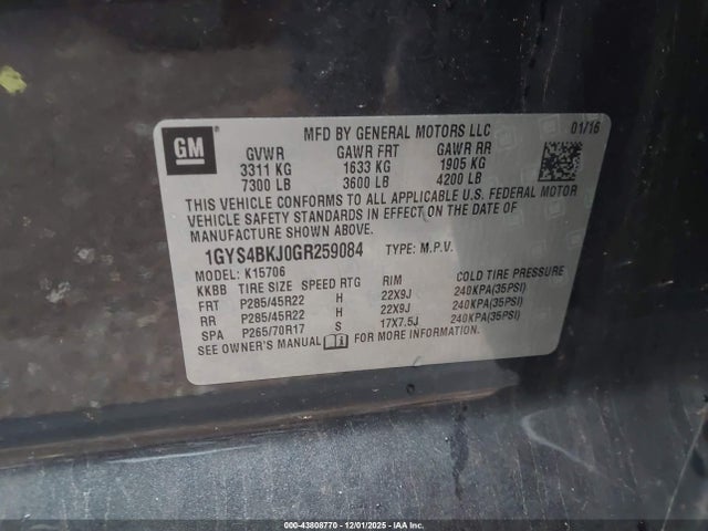 2016 CADILLAC ESCALADE 1GYS4BKJ0GR259084 Photo 8