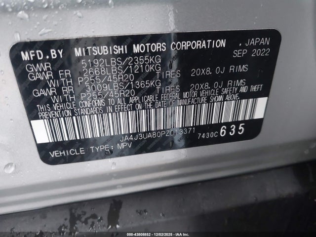 Продаж на аукціоні авто 2023 Mitsubishi Outlander Se 2.5 2wd/se Black Edition 2wd/se Special Edition 2wd, vin: JA4J3UA80PZ013371, номер лоту: 43808852