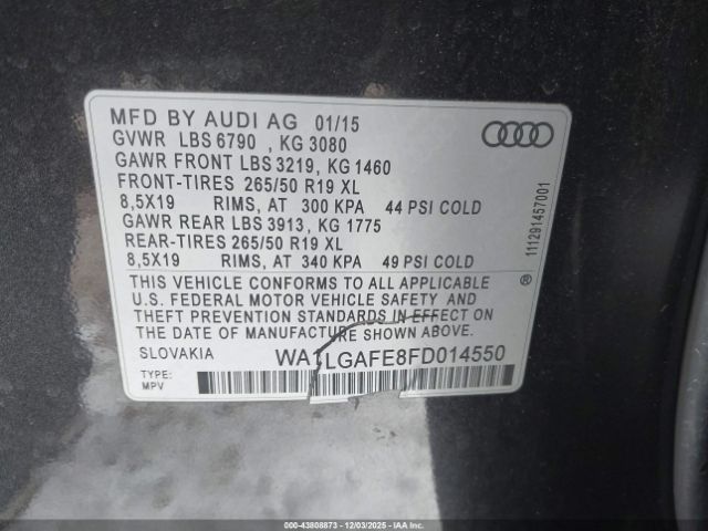 2015 AUDI Q7 WA1LGAFE8FD014550 Photo 8
