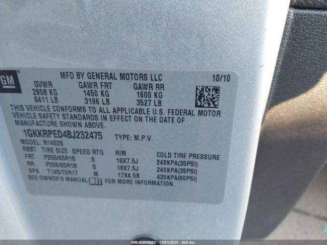 2011 GMC ACADIA 1GKKRPED4BJ232475 Photo 8