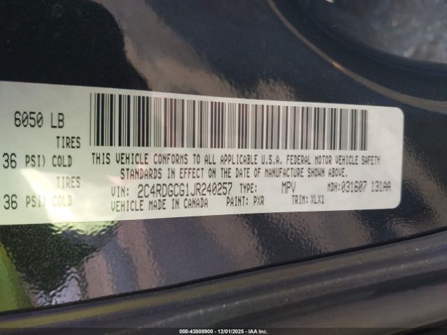 2018 DODGE GRAND CARAVAN 2C4RDGCG1JR240257 Photo 8