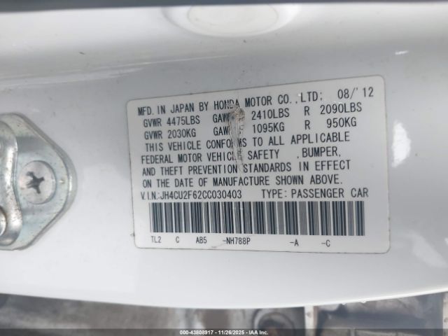 2012 ACURA TSX JH4CU2F62CC030403 Photo 8