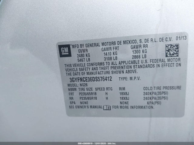 2013 CADILLAC SRX 3GYFNCE36DS576412 Photo 8