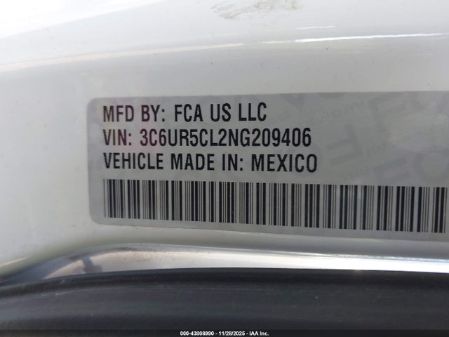 Продаж на аукціоні авто 2022 Ram 2500, vin: 3C6UR5CL2NG209406, номер лоту: 43808990