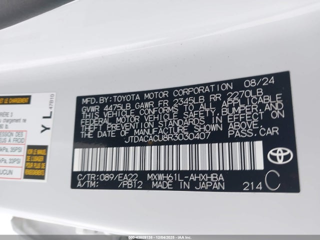 JTDACACU8R3030407 Toyota Prius Prime Xse Premium
