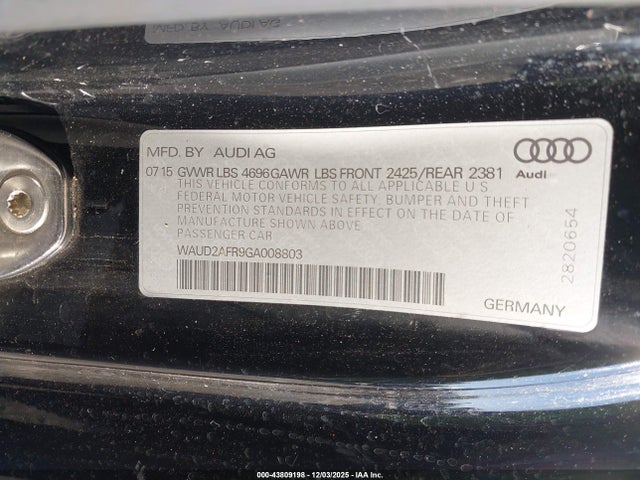 2016 AUDI A5 WAUD2AFR9GA008803 Photo 8