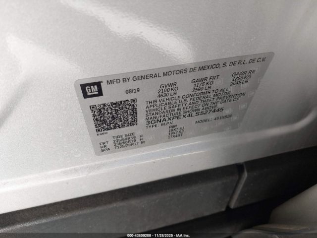 2020 CHEVROLET EQUINOX 3GNAXPEX4LS527445 Photo 8