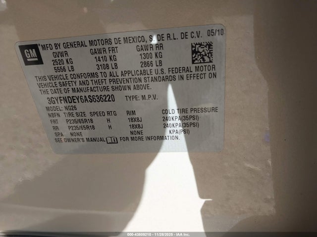 2010 CADILLAC SRX 3GYFNDEY6AS636220 Photo 8