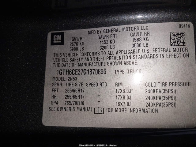 1GTH6CE37G1370856 GMC CANYON SLE