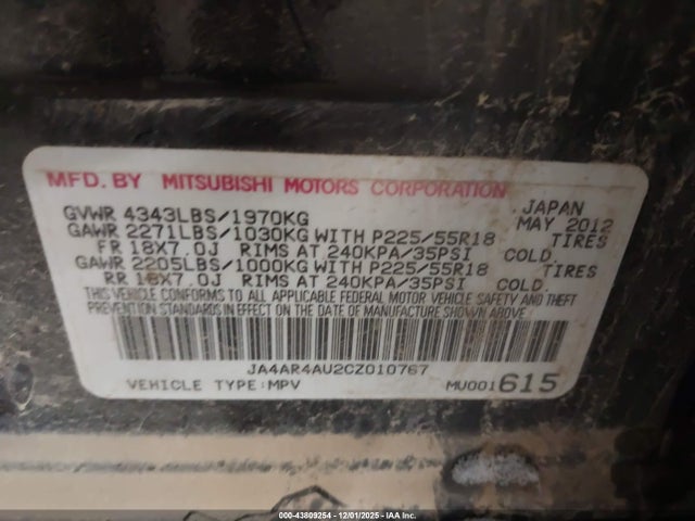 2012 MITSUBISHI OUTLANDER SPORT JA4AR4AU2CZ010767 Photo 8