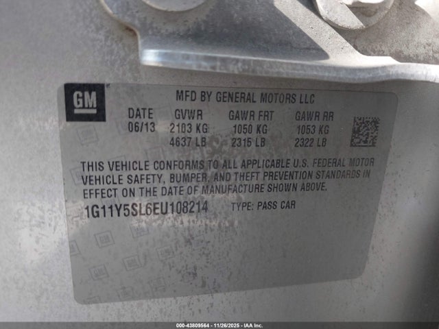 1G11Y5SL6EU108214 Chevrolet Impala 1ls