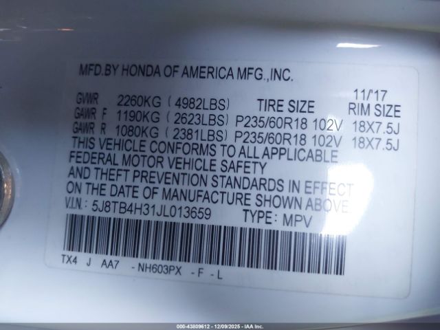 2018 ACURA RDX 5J8TB4H31JL013659 Photo 8