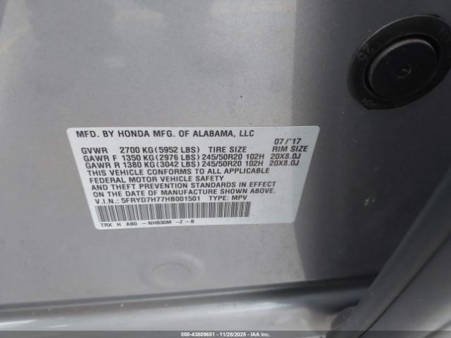 2017 ACURA MDX SPORT HYBRID 5FRYD7H77HB001501 Photo 8