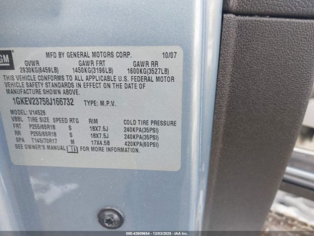 2008 GMC ACADIA 1GKEV23758J166732 Photo 8