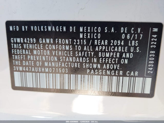 2017 VOLKSWAGEN GOLF GTI 3VW447AU8HM071503 Photo 8