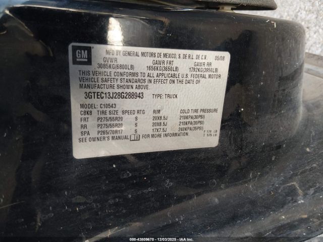 2008 GMC SIERRA 1500 3GTEC13J28G288943 Photo 8