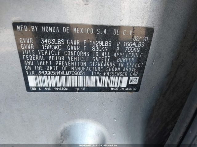 2020 HONDA FIT 3HGGK5H4XLM709051 Photo 8