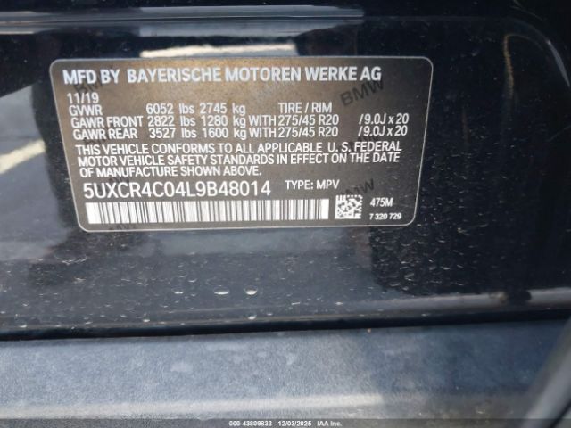 2020 BMW X5 5UXCR4C04L9B48014 Photo 8